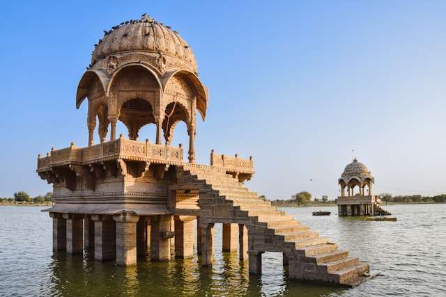 the golden city of Jaisalmer, known for its golden sand dunes