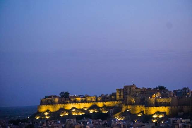 the golden city of Jaisalmer, known for its golden sand dunes